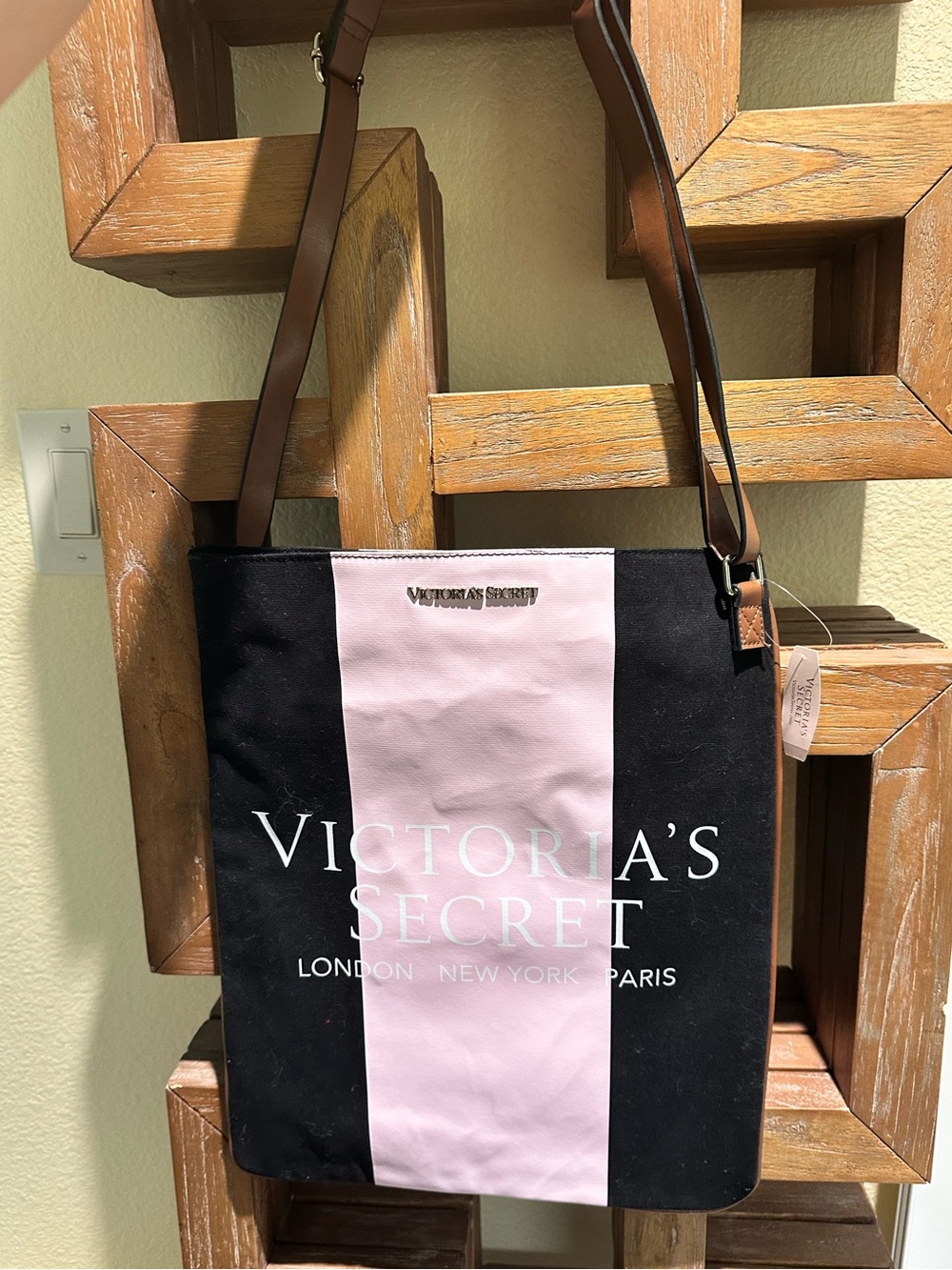 NWT Victoria's Secret Pink & Black Tote Bag